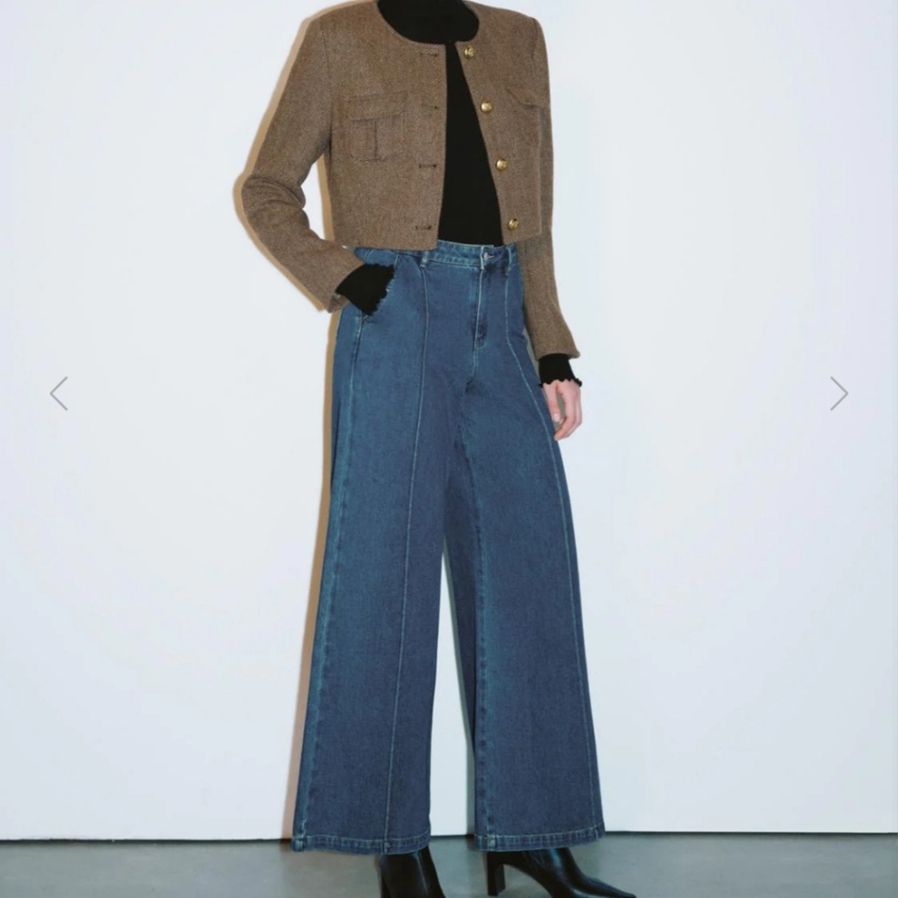 NWT URBAN REVIVO CROPPED TWEED JACKET - Picture 4 of 11